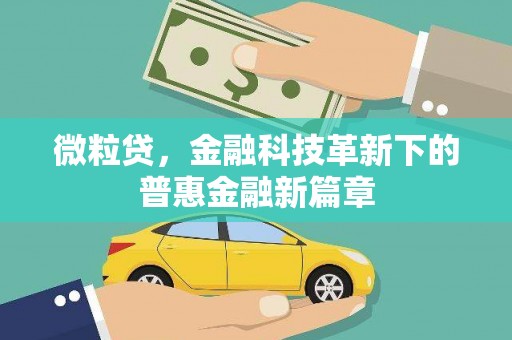 阿里山微粒贷，金融科技革新下的普惠金融新篇章