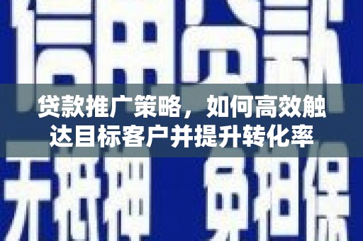 林周贷款推广策略，如何高效触达目标客户并提升转化率