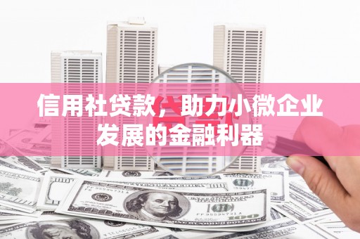 临朐信用社贷款，助力小微企业发展的金融利器