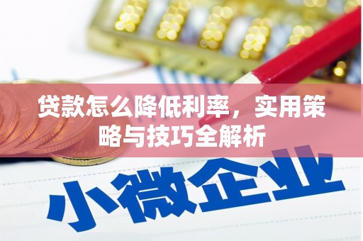 弋阳贷款怎么降低利率，实用策略与技巧全解析